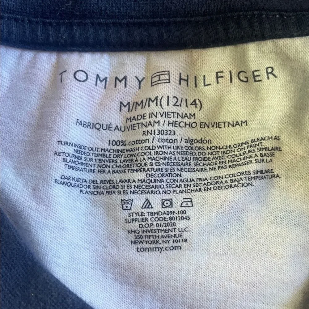 Tommy Hilfiger Kids Tie Dye T Shirt‎ Red Blue White M 12 14 Short Sleeve Tee